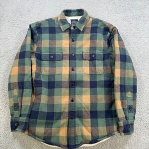 J. Crew Authentic Outerwear Plaid Sherpa Lined Flannel Shirt Men Size S